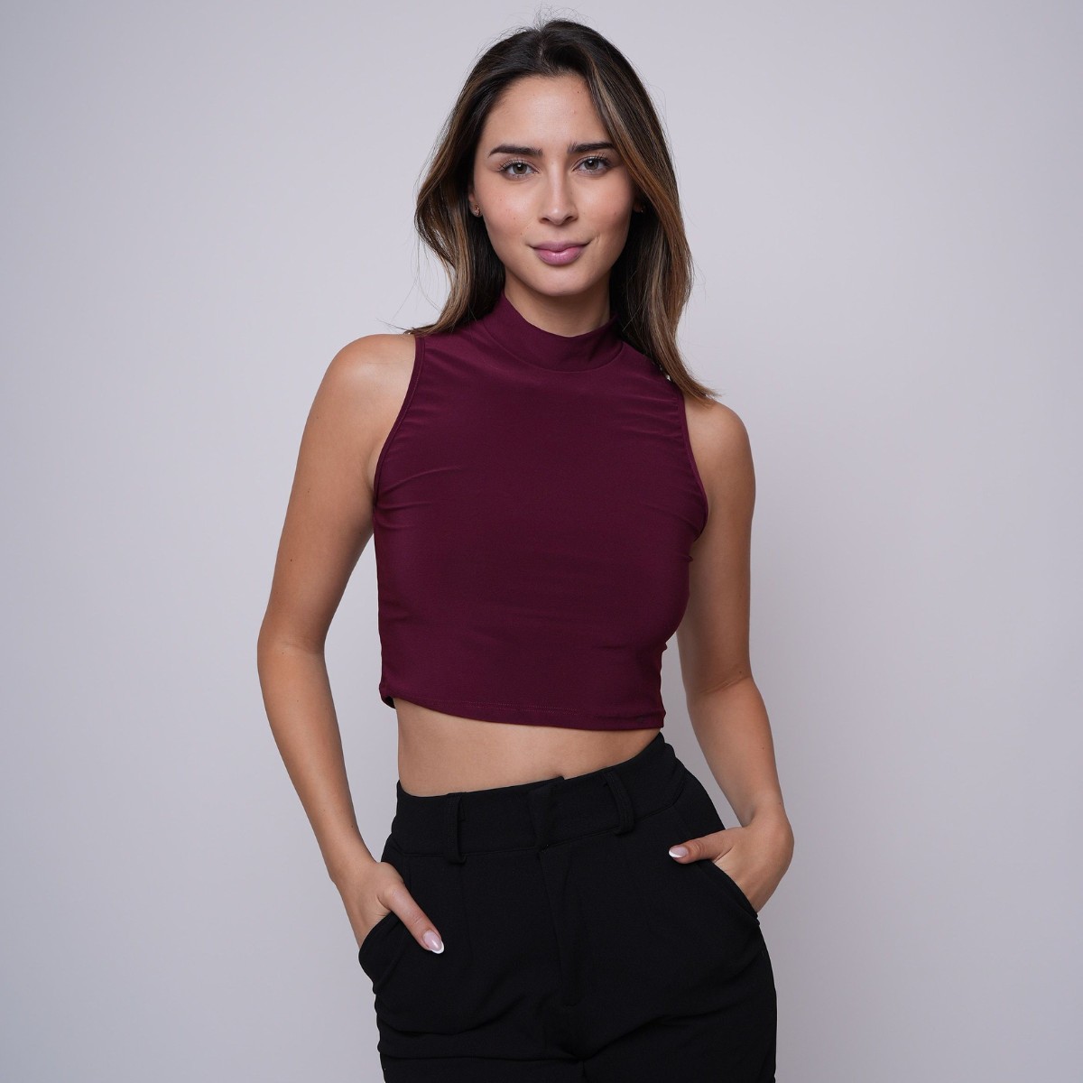 Top cuello alto