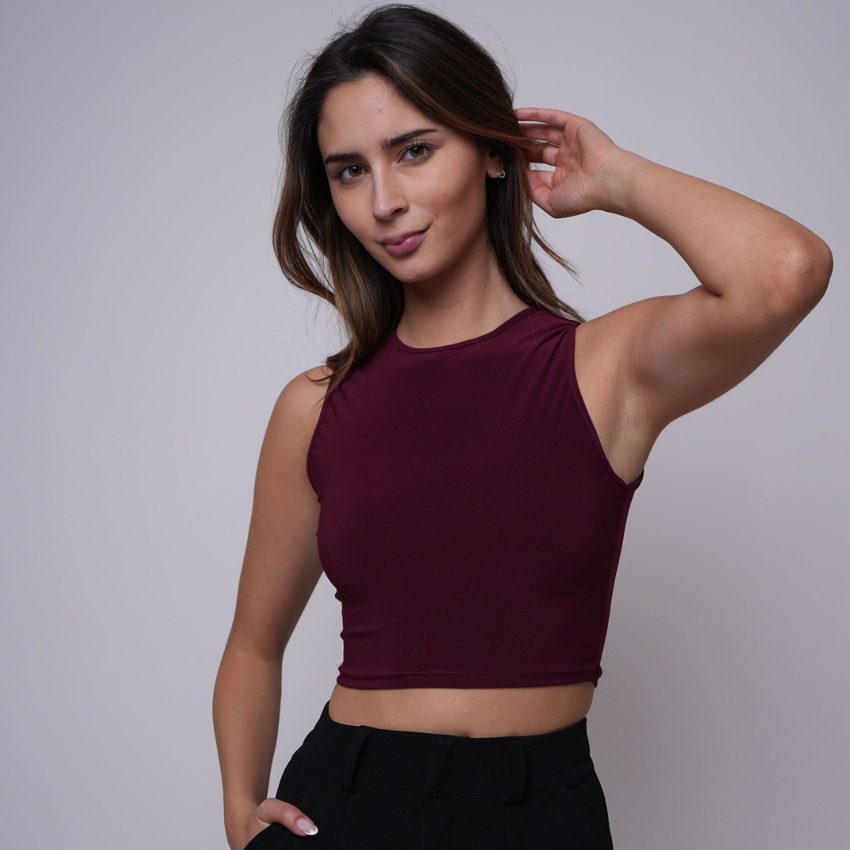 Crop Top Burdeo