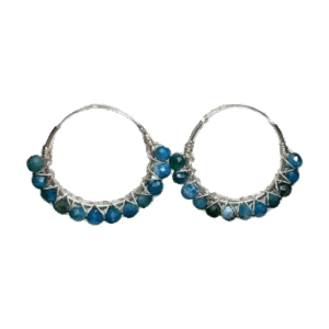 Aros / Argolla plata 925 con piedra natural Apatite