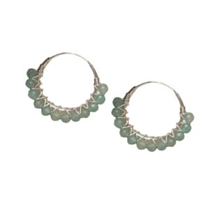 Aros / Argolla plata 925 con piedra natural Amazonita