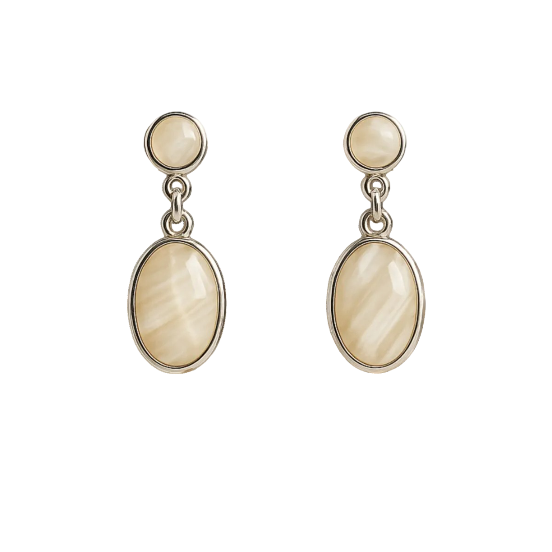 Aros Plata 950 Piedra Natural