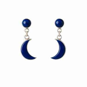 Aros Plata 950 Con Piedra Natural Lapislázuli