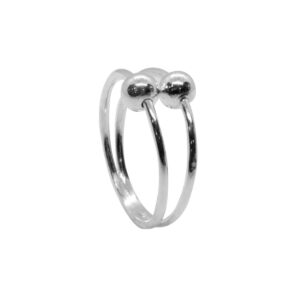 Anillo de Plata 925 Doble Esfera