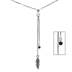 Collar Pluma Colgante Circón Onix