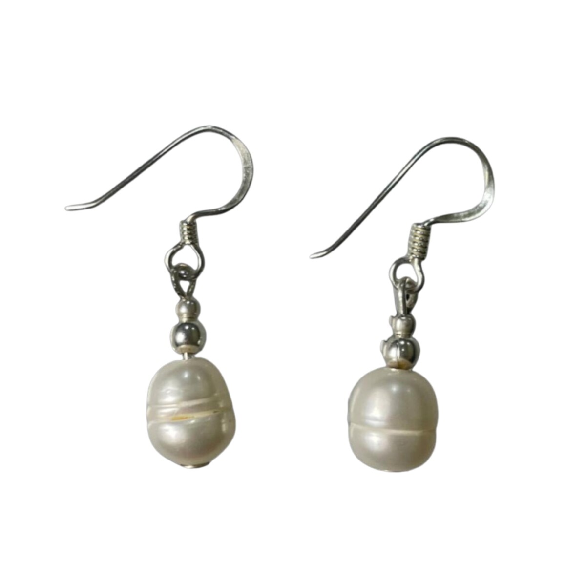 Aros de Plata con Perlas de Río