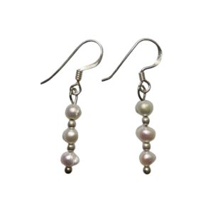 Aros de Plata con Pequeñas Perlas de Río