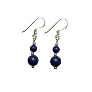 Aros de Plata con Piedra Lapislázuli