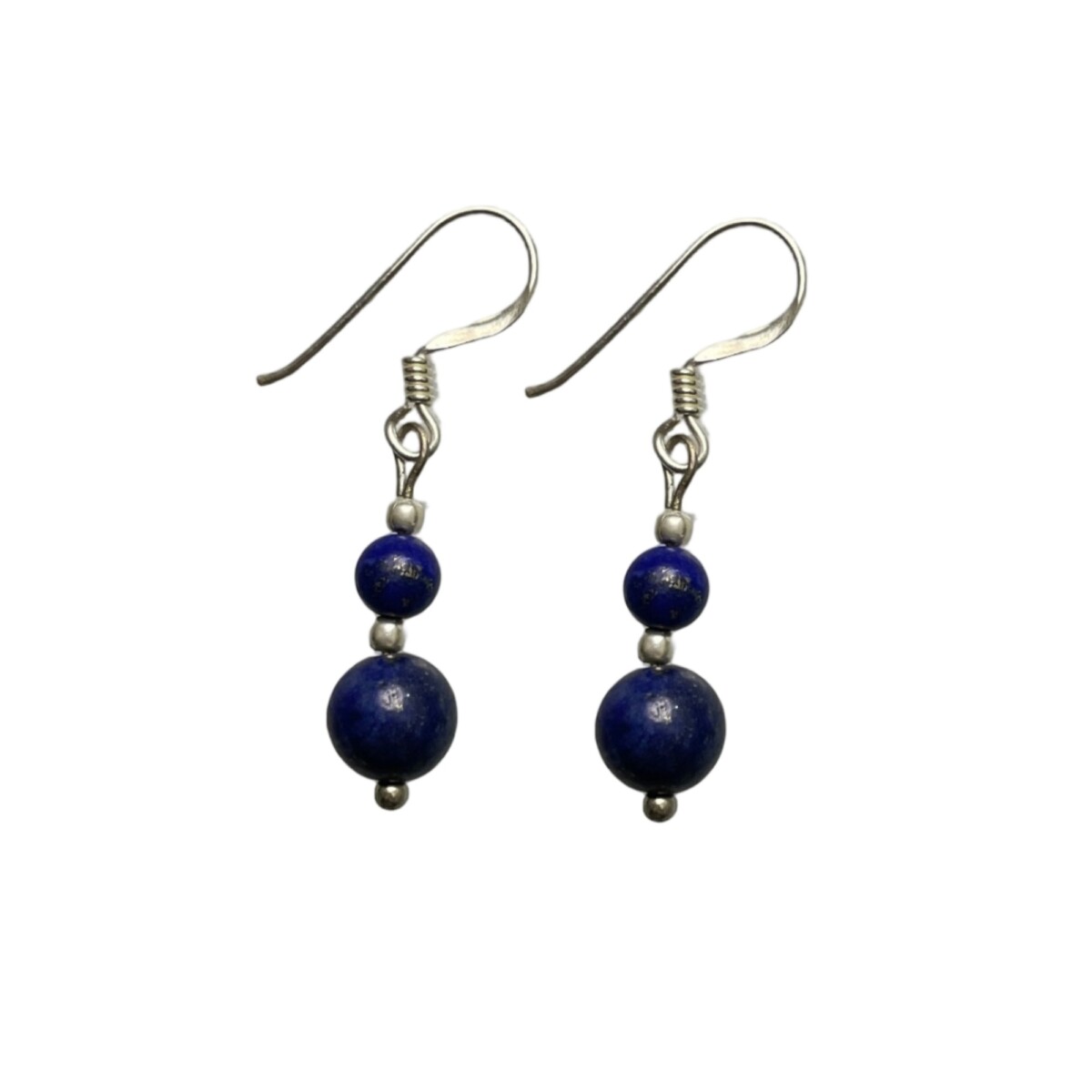 Aros de Plata con Piedra Lapislázuli