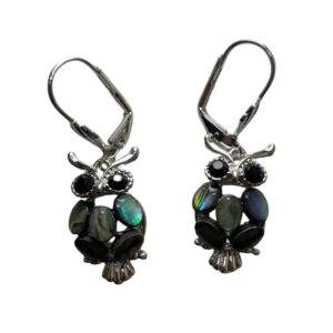 Aros de Acero de Búho con Piedra Natural