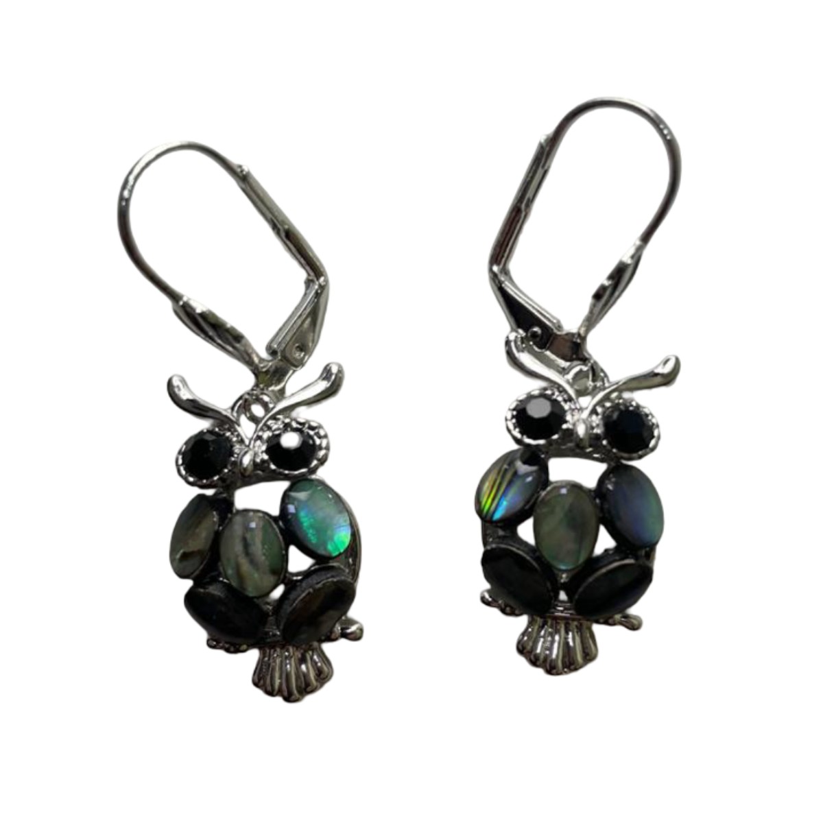 Aros de Acero de Búho con Piedra Natural