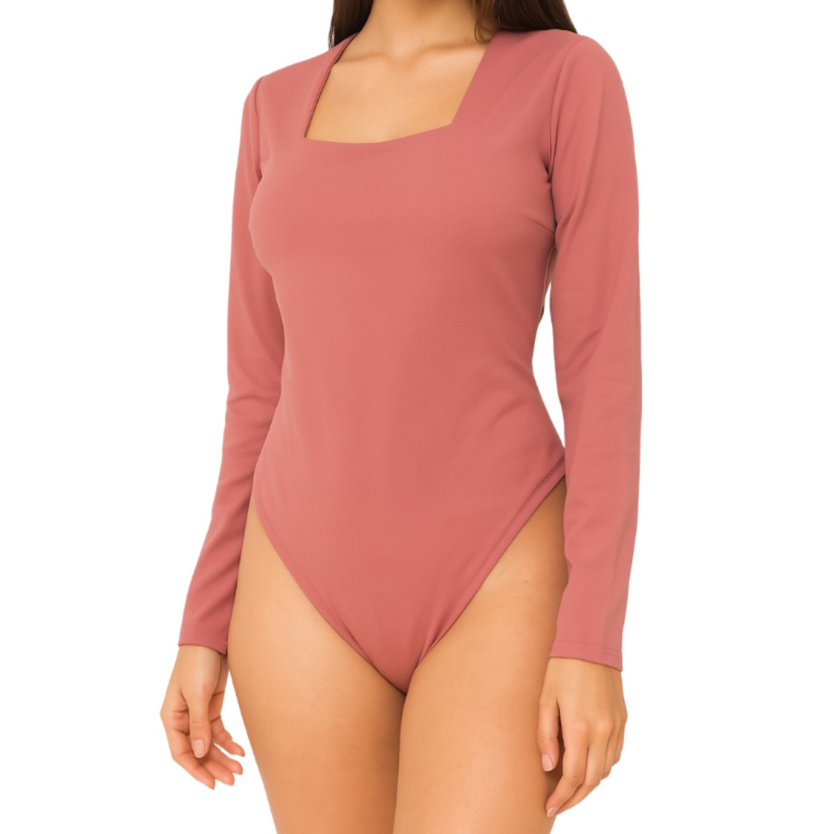 Body Manga Larga Escote Cuadrado