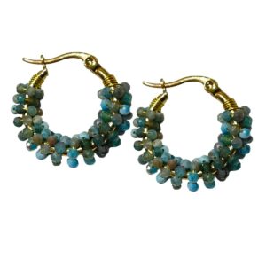 Aros de Acero con Piedra Apatita