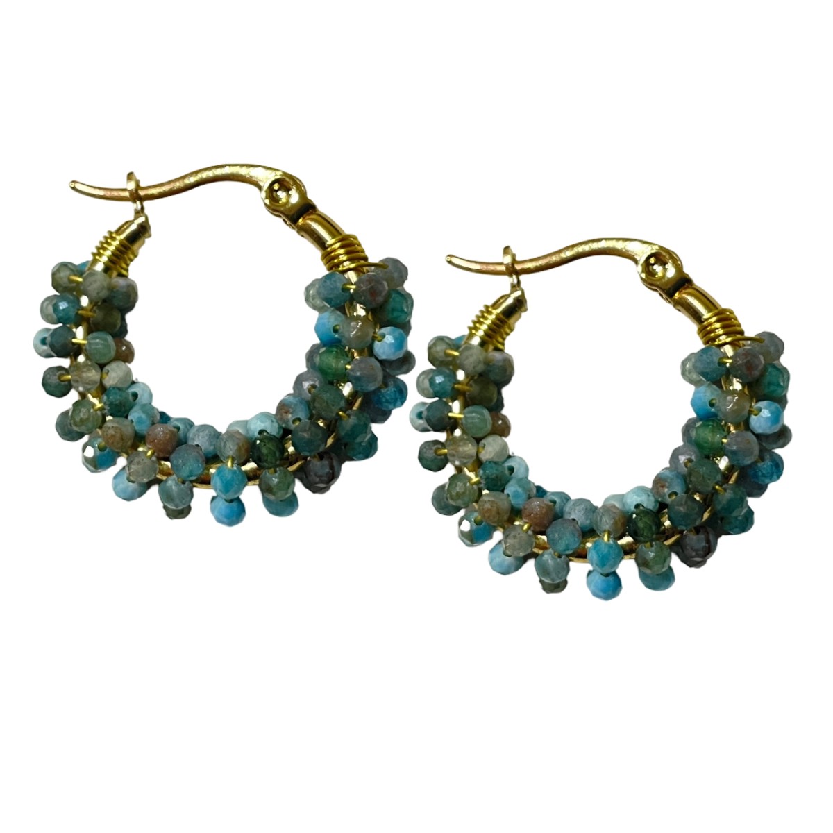 Aros de Acero con Piedra Apatita