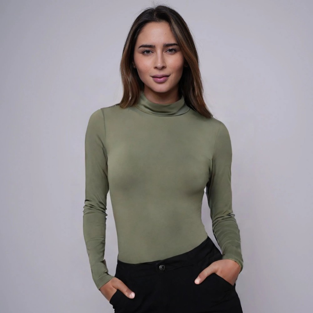 Body Cuello Medio Verde