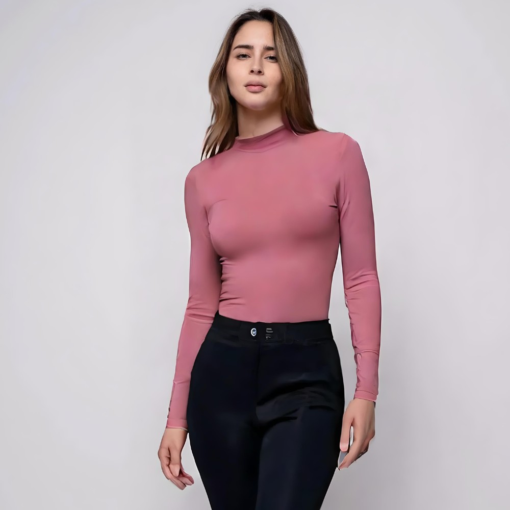 Body Cuello Medio Rosa