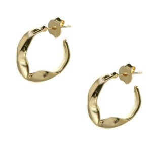 Aros Enchapados en Oro Argollas con Bordes irregulares