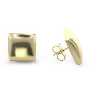 Aros Enchapados en Oro Diseño Cuadrado Liso